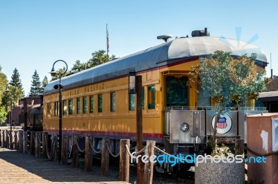 Sacramento, California/usa - August 5 :union Pacific Coach In Th… Stock Photo