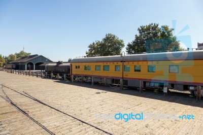 Sacramento, California/usa - August 5 :union Pacific Coach In Th… Stock Photo