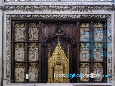 Sacred Wine And Bread Store In The Basilica St Seurin In Bordeau… Stock Photo