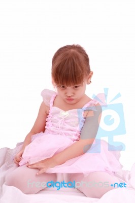 Sad Little Ballerina Stock Photo