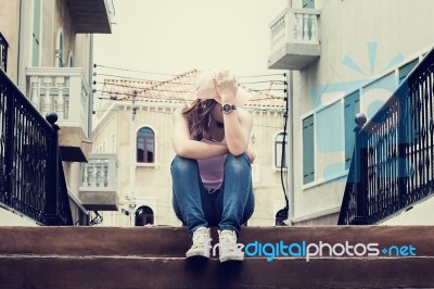 Sad Woman Stock Photo