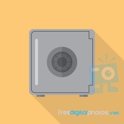 Safe Flat Icon Stock Image