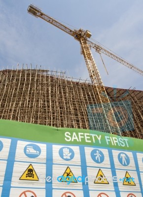 Safety First In Construction site Stock Photo