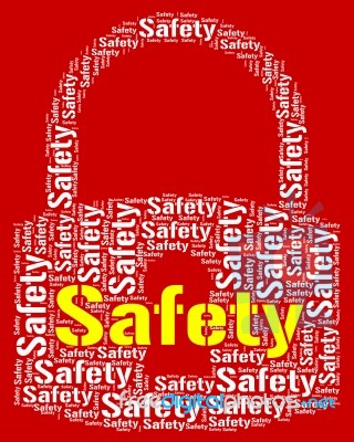 Safety Lock Represents Protect Caution And Care Stock Image