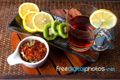 Safflower Tea Stock Photo