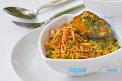 Saffron Rice Chicken Stock Photo