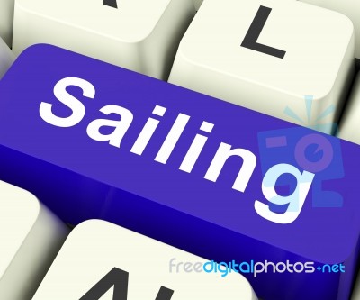 Sailing Key Means Voyage Or Travel By Water
 Stock Image