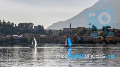 Sailing On Lake Como Stock Photo