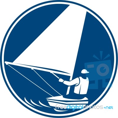 Sailing Yachting Circle Icon Stock Image