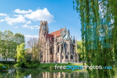 Saint Johns Protestant Church In Stuttgart, Germany Stock Photo