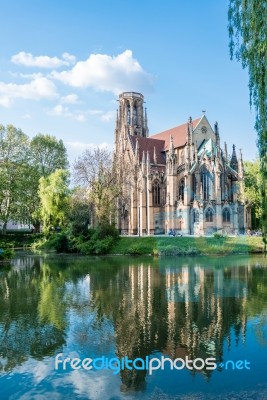 Saint Johns Protestant Church In Stuttgart, Germany Stock Photo