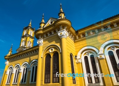 Saint Joseph Catholic Church At Ayutthaya, Thailand Stock Photo