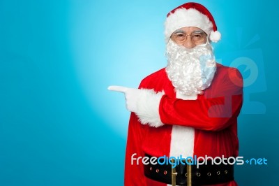 Saint Nicholas Pointing Sideways, Copy Space Area Stock Photo