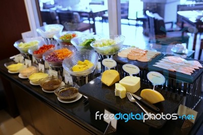 Salad Buffet Line Stock Photo