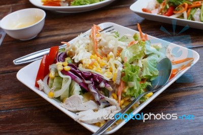 Salad Closeup Detail Stock Photo