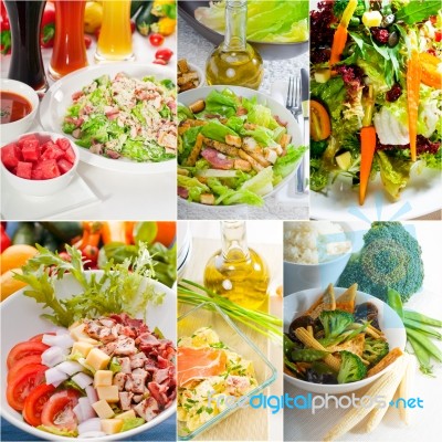 Salad Collage Composition Nested On Frame Stock Photo