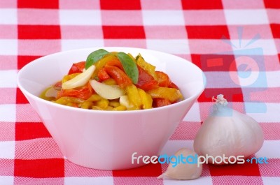 Salad Of Roasted Peppers Stock Photo