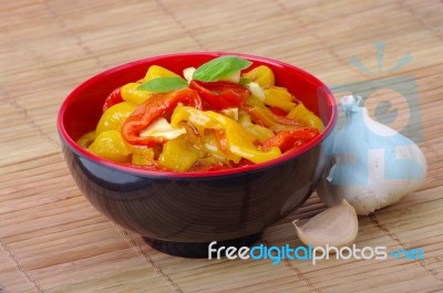 Salad Of Roasted Peppers Stock Photo