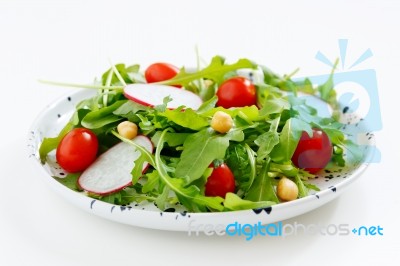 Salad On Plate Stock Photo