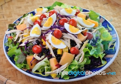 Salad With Egg Stock Photo