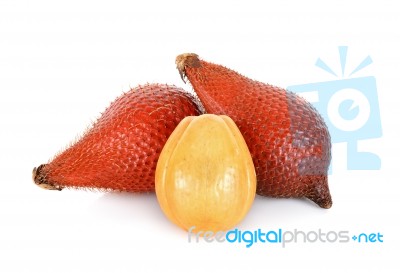 Salak Fruit, Salacca Zalacca Isolated On The White Background Stock Photo