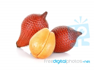 Salak Fruit, Salacca Zalacca Isolated On The White Background Stock Photo