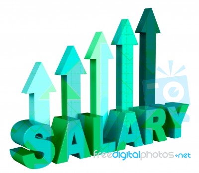 Salary Arrows Shows Pay Salaries And Direction 3d Rendering Stock Image