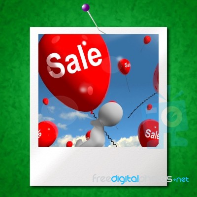 Sale Balloons Photo Shows Offers In Selling And Discounts Stock Image