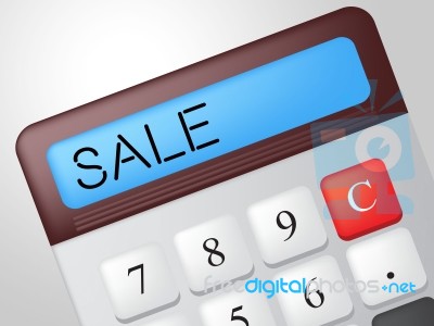 Sale Calculator Represents Calculate Retail And Reduction Stock Image