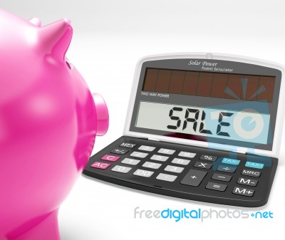 Sale Calculator Shows Price Reduction And Discounts Stock Image