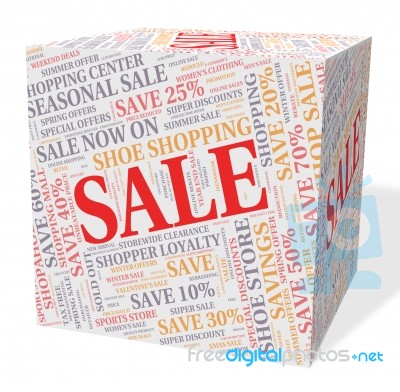 Sale Cube Represents Words Offers And Bargains Stock Image