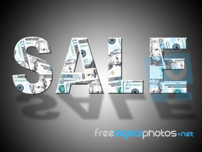 Sale Dollars Indicates American Closeout And Reduction Stock Image