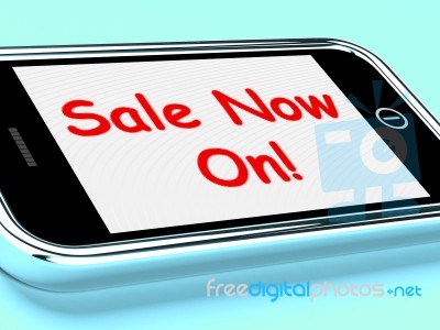 Sale Now On Mobile Phone Stock Image