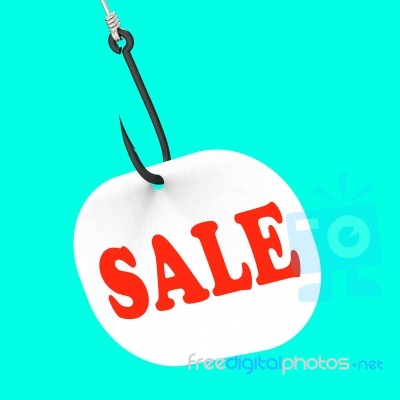 Sale On Hook Means Special Discounts And Promotions Stock Image