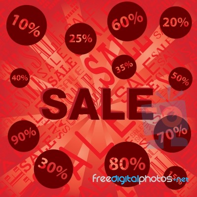 Sale With Discount Price On Red And Orange Background Stock Image