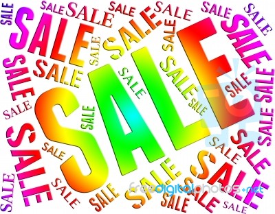 Sale Word Indicates Save Bargain And Closeout Stock Image