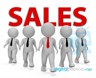 Sales Businessmen Represents Retail Entrepreneur 3d Rendering Stock Image