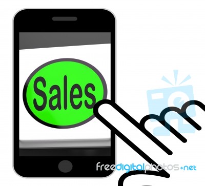 Sales Button Displays Promotions And Deals Stock Image