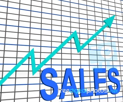 Sales Chart Graph Shows Increasing Profits Trade Stock Image
