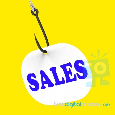 Sales On Hook Shows Great Clearances And Promos Stock Image