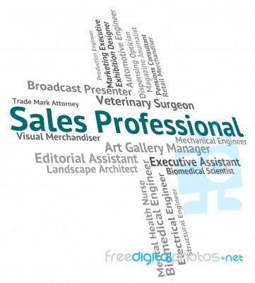 Sales Professional Showing Experts Professionals And Professions… Stock Image