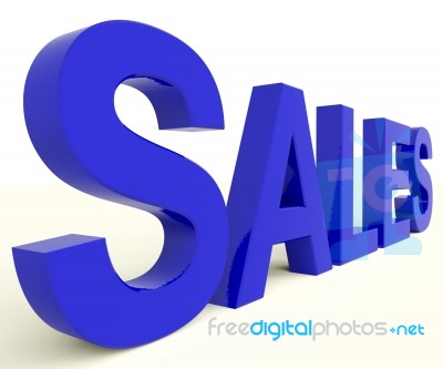 Sales Word In Blue Stock Image