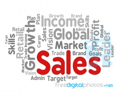 Sales Word Means Selling Text And E-commerce Stock Image