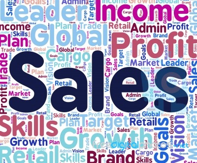 Sales Word Shows Text Retail And Words Stock Image