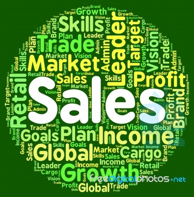 Sales Words Shows Marketing Sell And Commerce Stock Image