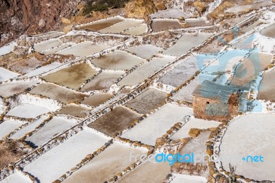 Salinas De Maras, The Traditional Inca Salt Field In Maras Near Stock Photo