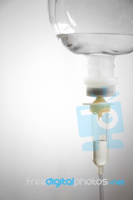 Saline Solution In Vignette Style Stock Photo