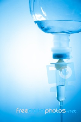 Saline Solution In Vignette Style Stock Photo