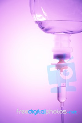 Saline Solution In Vignette Style Stock Photo