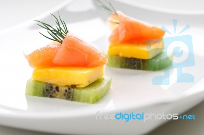 Salmon Appetizer Stock Photo